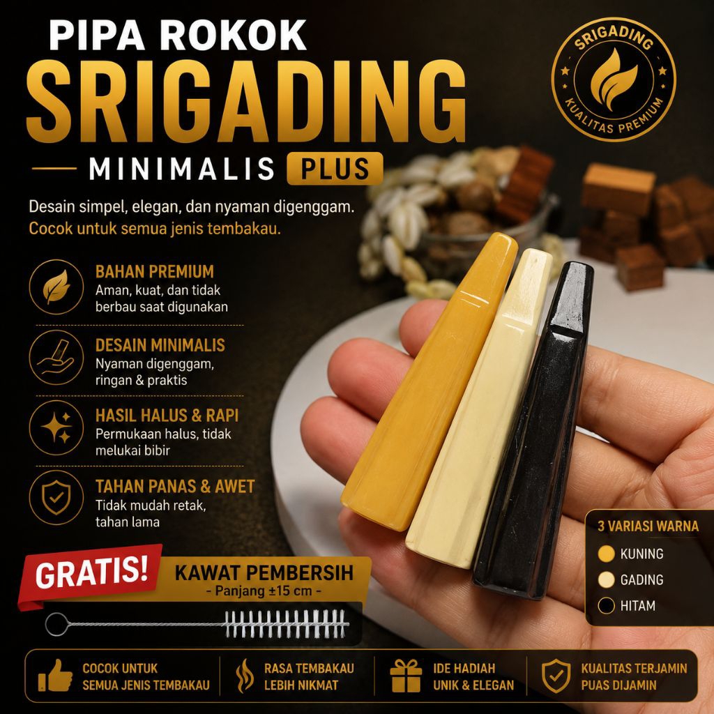 Pipa Rokok SriGading Minimalis 8cm Simple Plus Cangklong Modern