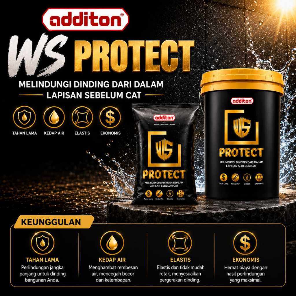 ADDITON WS PROTECT 3  kg/15 kg Pelindung Dinding Dari Dalam - Lapisan Sebelum Cat