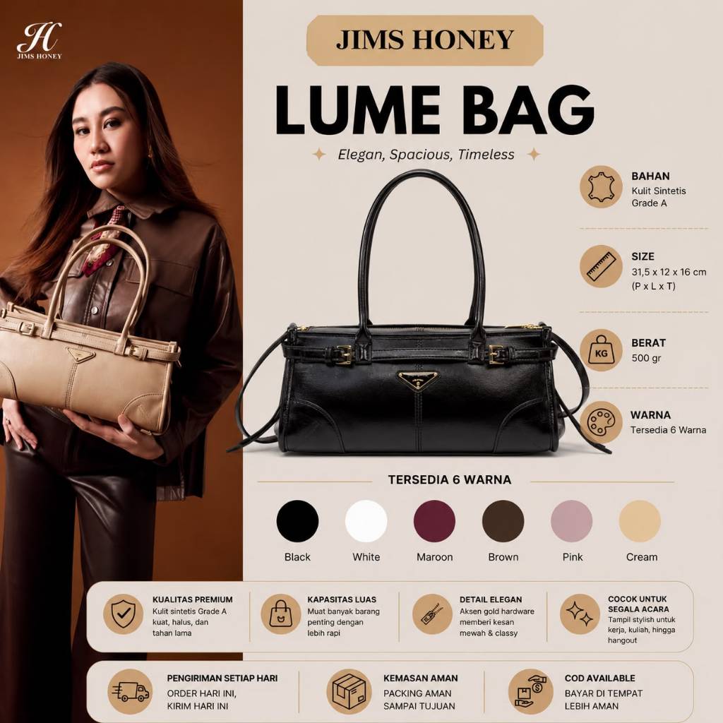 JIMS HONEY AALIYAH Tas Bahu Wanita Model Lembut Desain Elegan