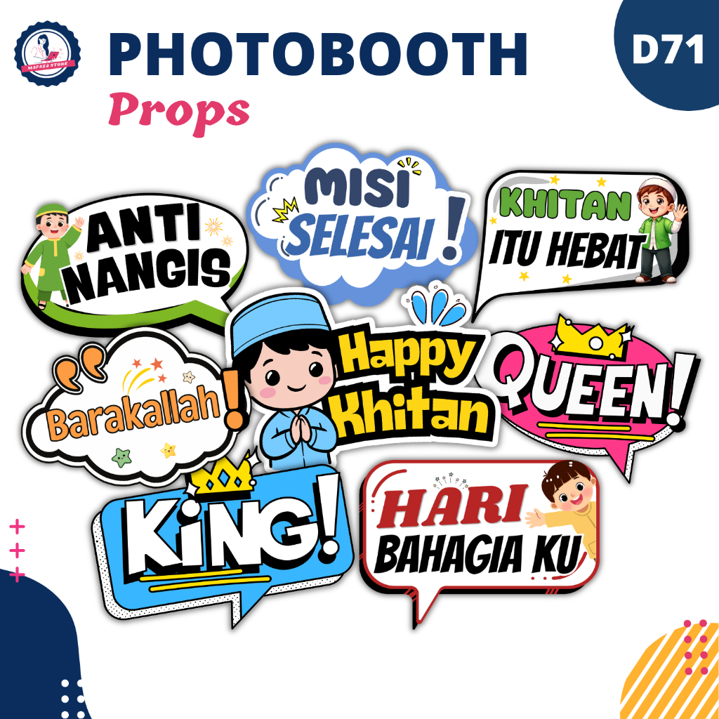D71 Photobooth Props khitanan dekorasi foto khitan properti foto booth custom photo booth request