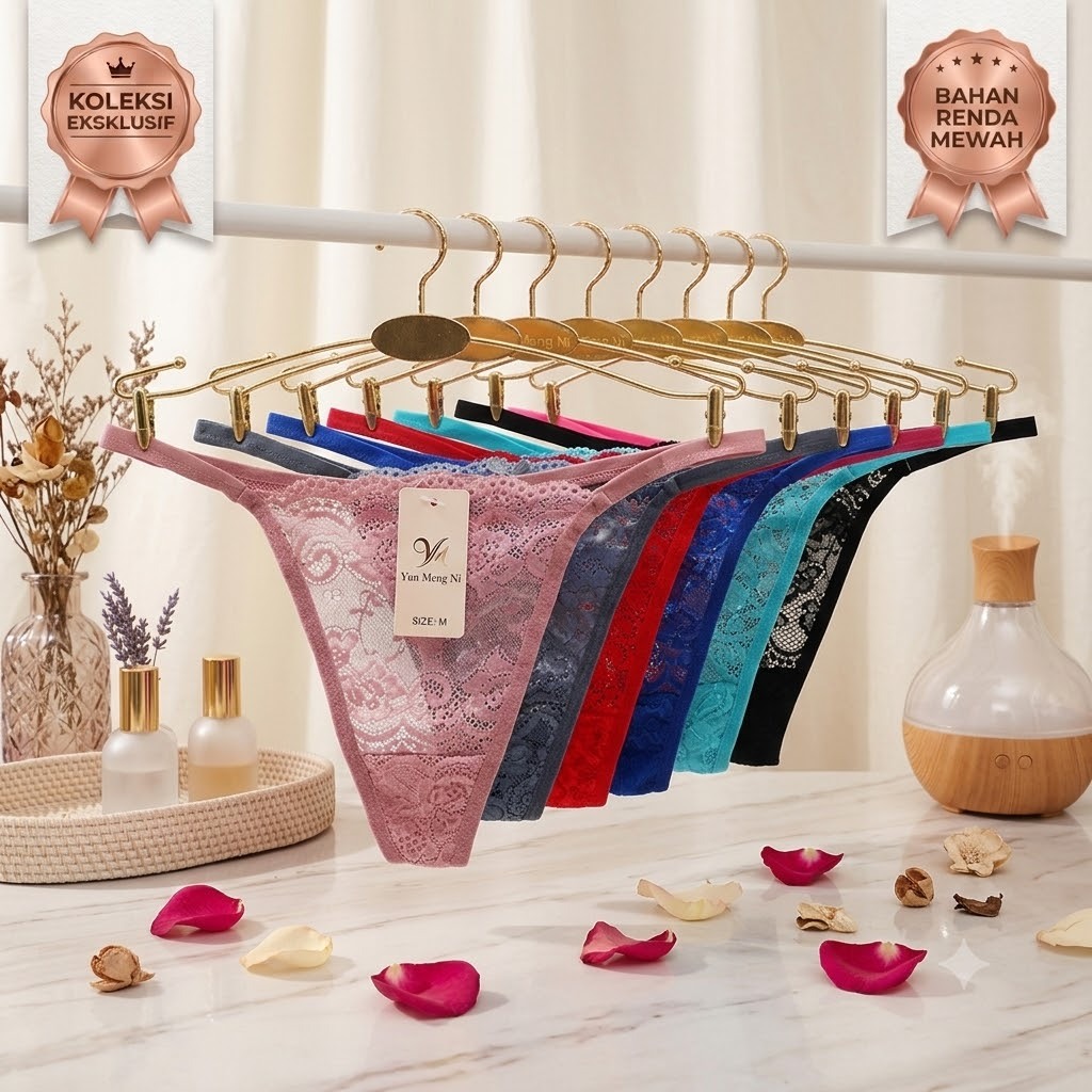 Celana Dalam Wanita Sexy Premium G String Transparant V Belakang