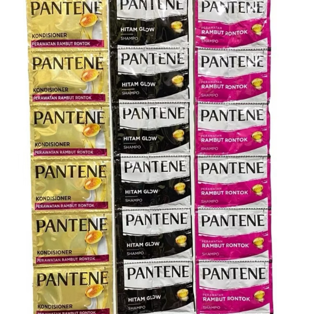 Shampo Sachet Pantene 1 Renceng 24 Pcs - Anti Ketombe, Rambut Hitam & Panjang, Lembut & Halus