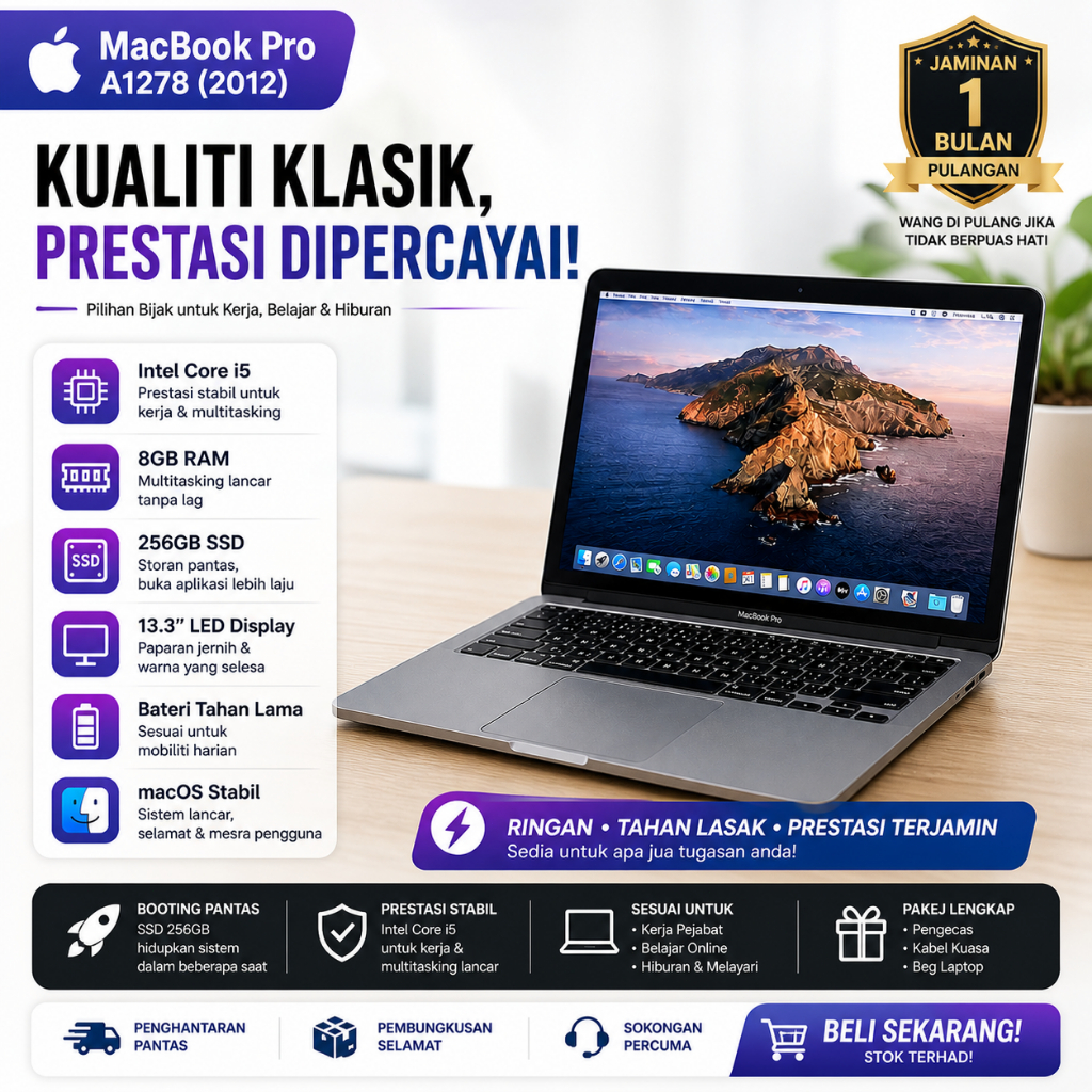 Laptop MacbookAir/ Macbook Pro 11Inch/13''Inch Retina Display Intel Core I5 Ram up to 512GB SSD beka
