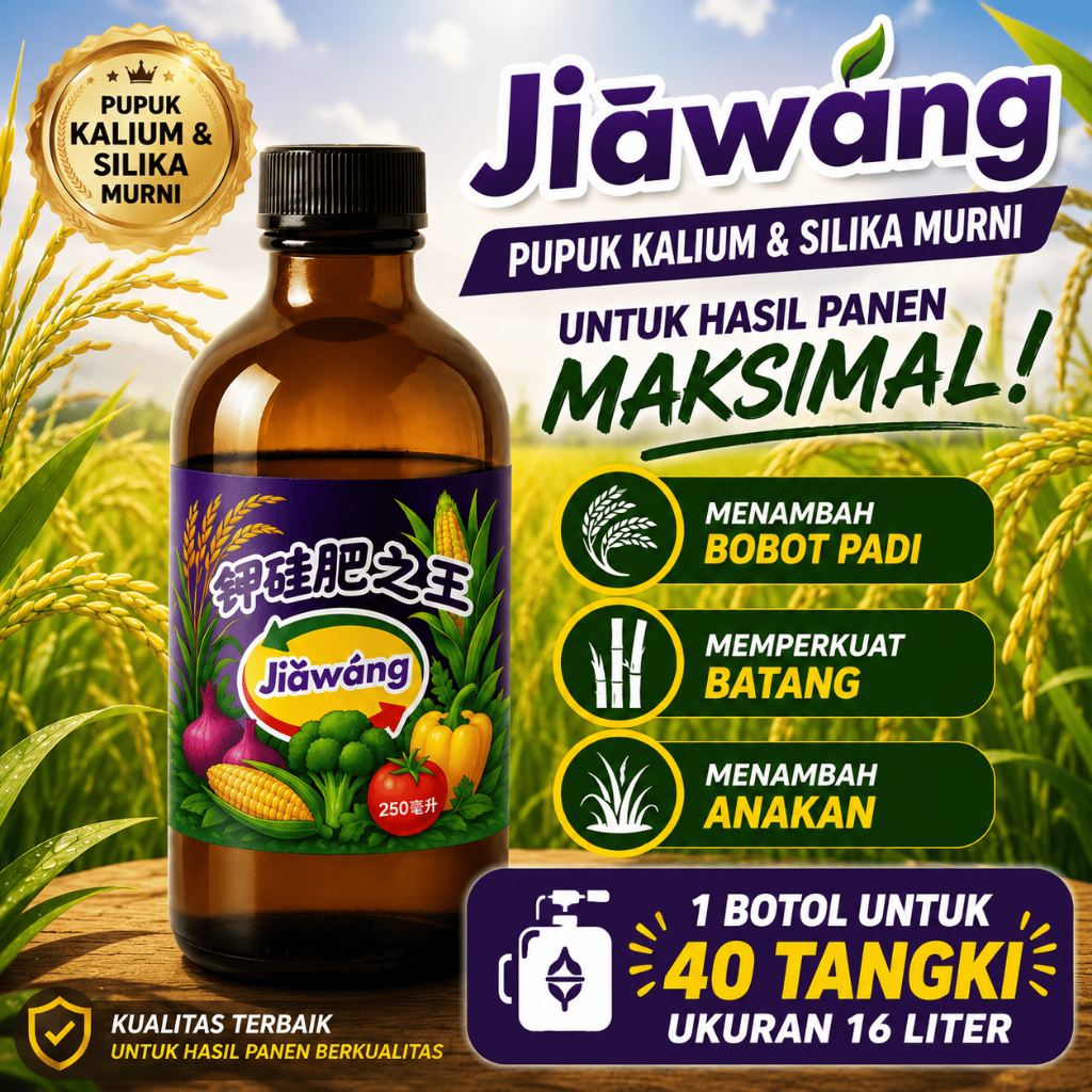 JIAWANG JIA WANG Raja Pupuk Kalium dan Silica Penambah Bobot, Mengatasi PADI ROBOH, Membuat Tanaman 