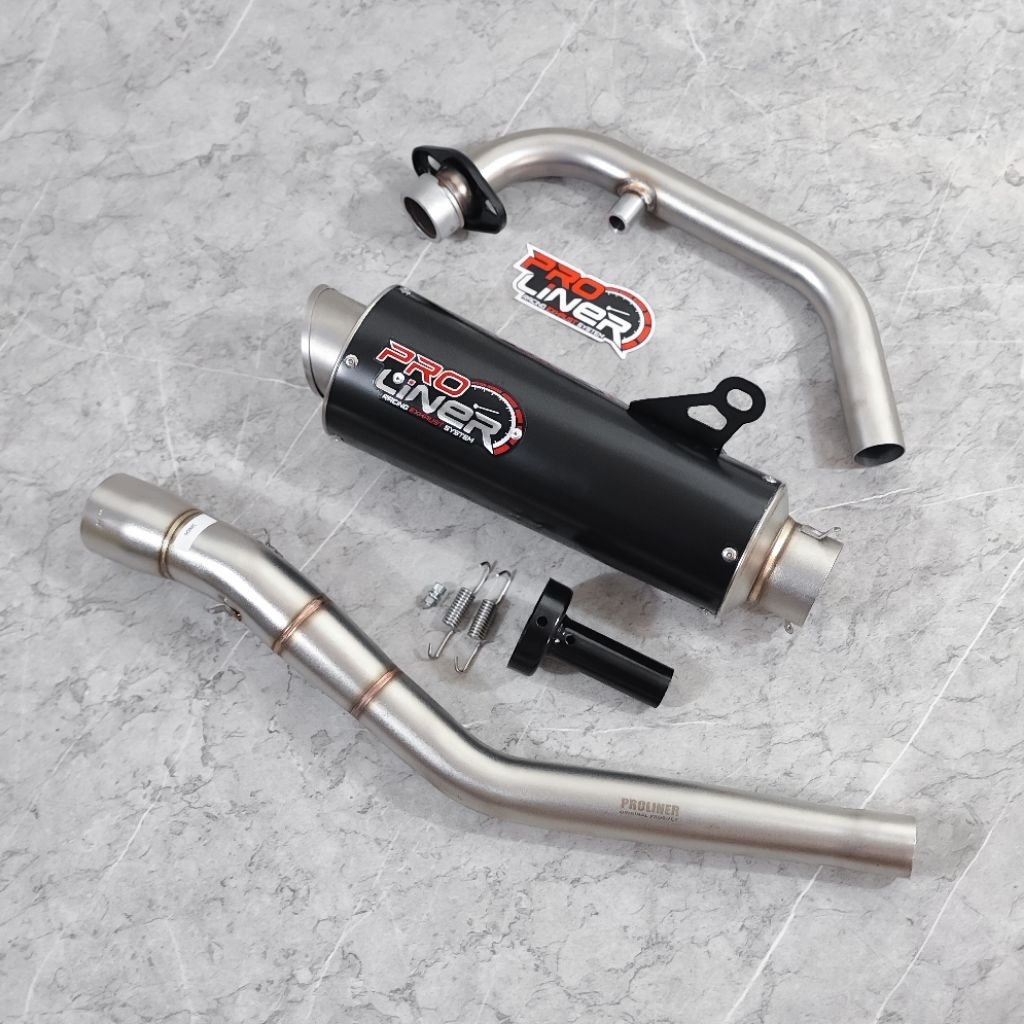 Knalpot Proliner TR1R Long Black TB Black Full System R15 v3 Vixion CBR150 CB150 Sonic SatriaFu GSX 