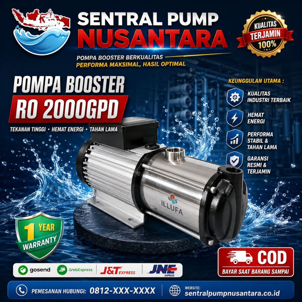 pompa booster membran ro 4040 gpd pompa booster membran ro 2000 Gpd