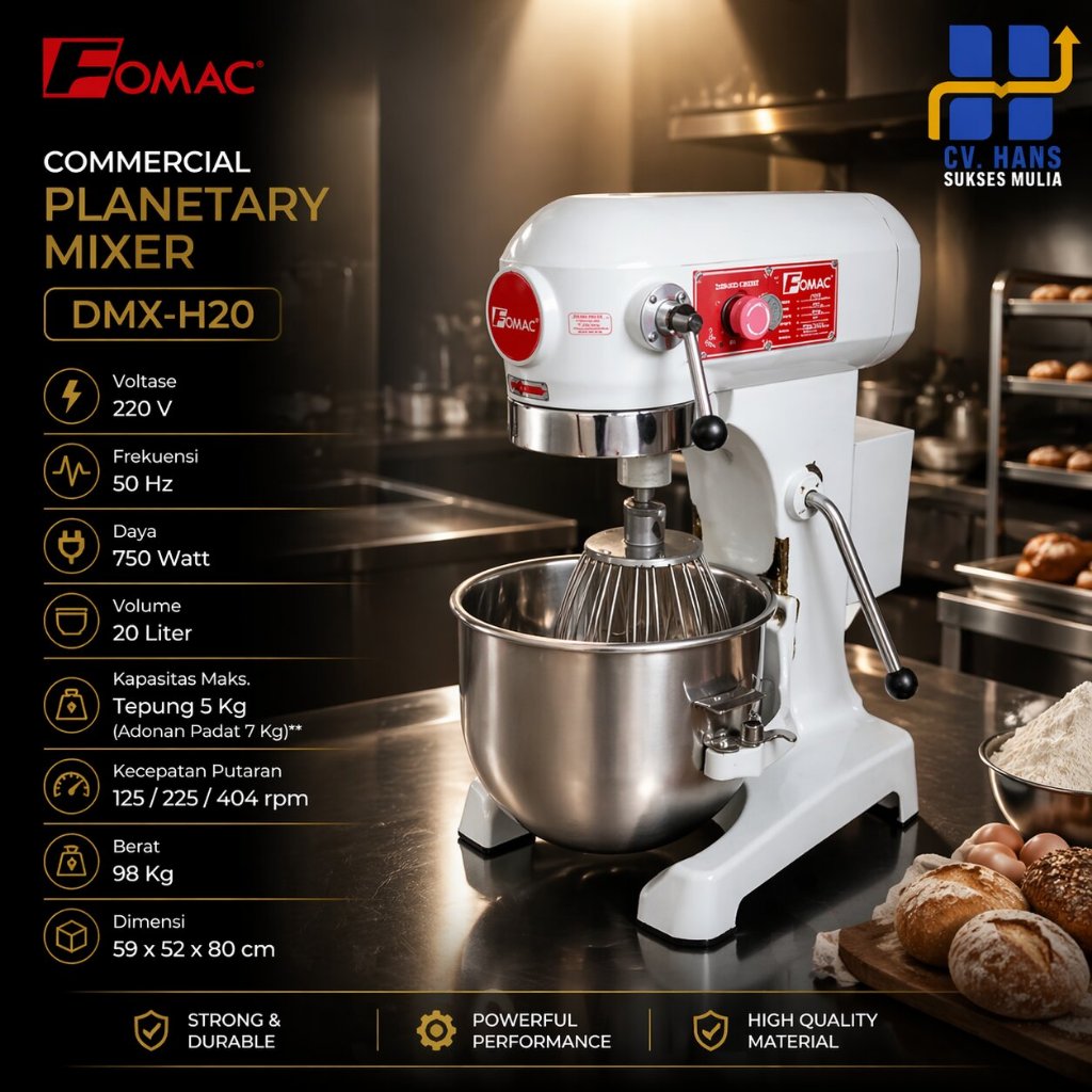 FOMAC MIXER KUE 20 LITER / MULTI FUNCTIONAL MIXER (FOMAC) DMX-H20