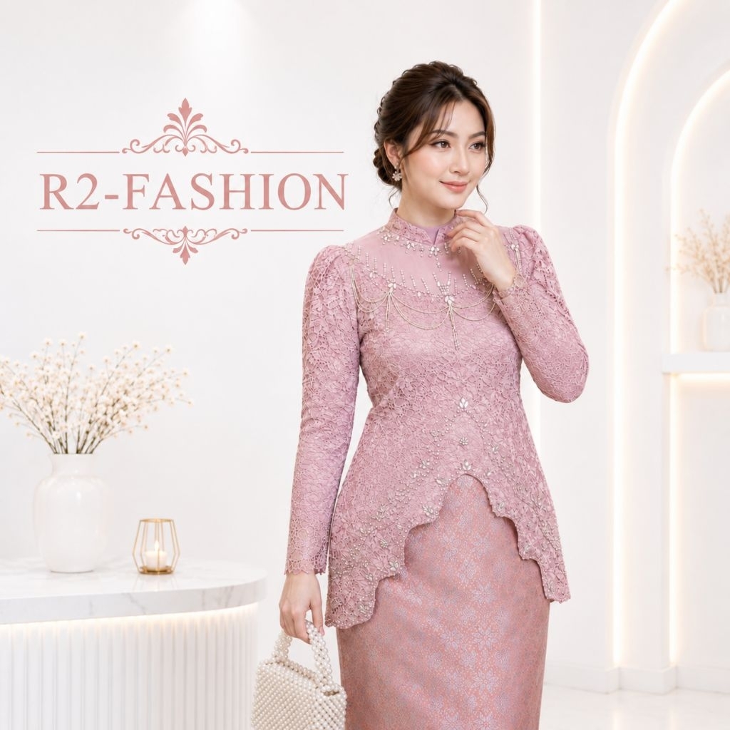 Kebaya Wanita Modern Brokat Premium Model Manila Elegan Wisuda Kondangan Kebaya Brokat Lamaran Serag