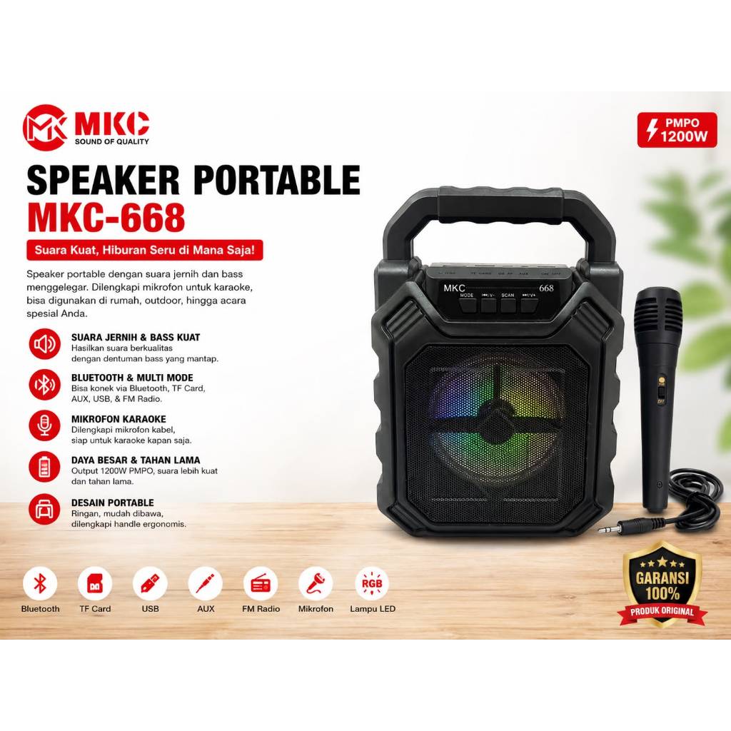 Speker Bluetooth + Mic Yd 668 / Speker karaoke Bluetooth / Speker mgamen