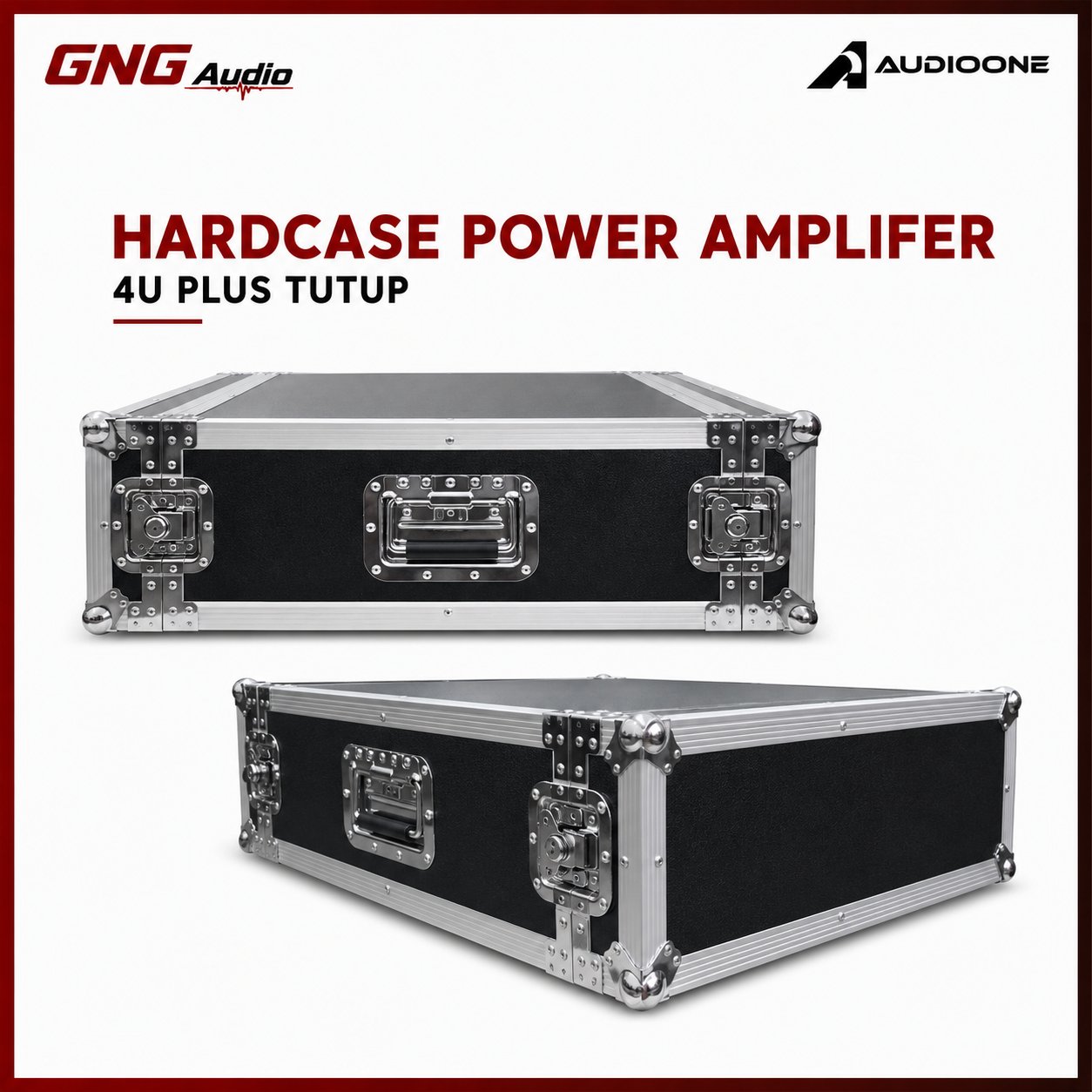 Box Hardcase 4U Power  Amplifier Rak Kotak Plus Tutup Kuat Kokoh Sound System Original I GNG AUDIO