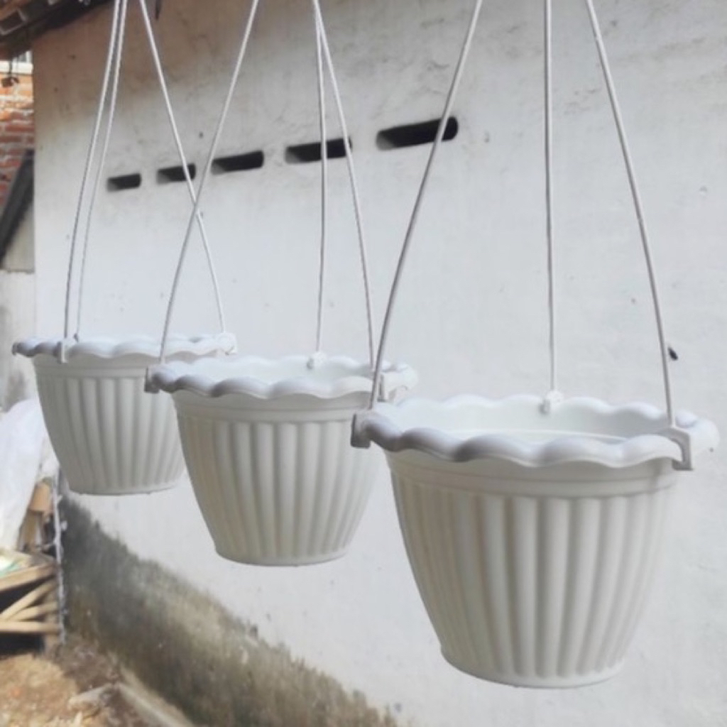 Pot Plastik Gantung Gentong Size S 20 cm - lovenia 8852 - PUTIH