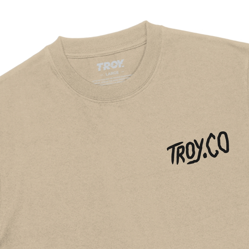 Troy Company T-shirt Beige Embodiment - Kaos Pria Lengan Pendek Coklat Beige MTD 3652