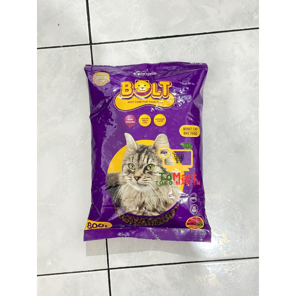 Bolt Cat Food 800 Gram Tuna Makanan Kering  Pelet Kucing