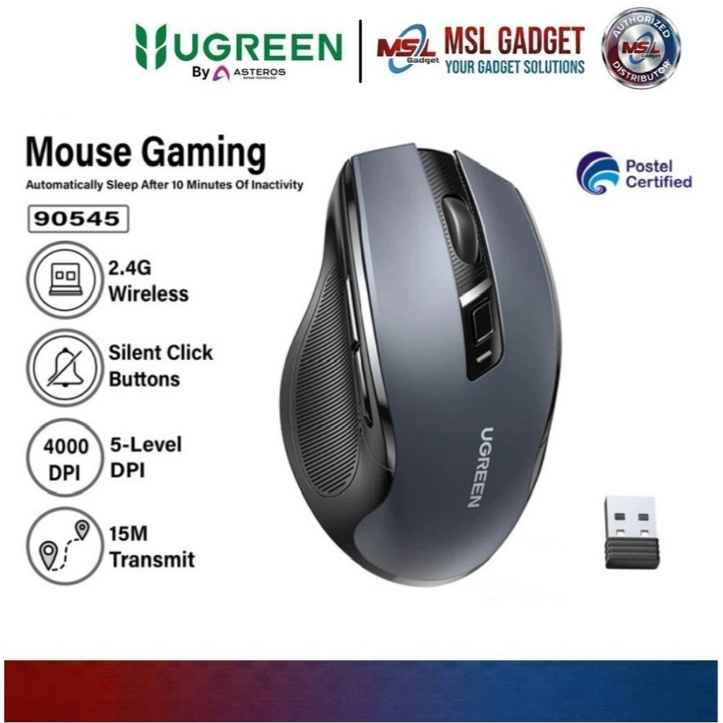 UGREEN Mouse Gaming Wireless Bluetooth Silent Click Ergonomic