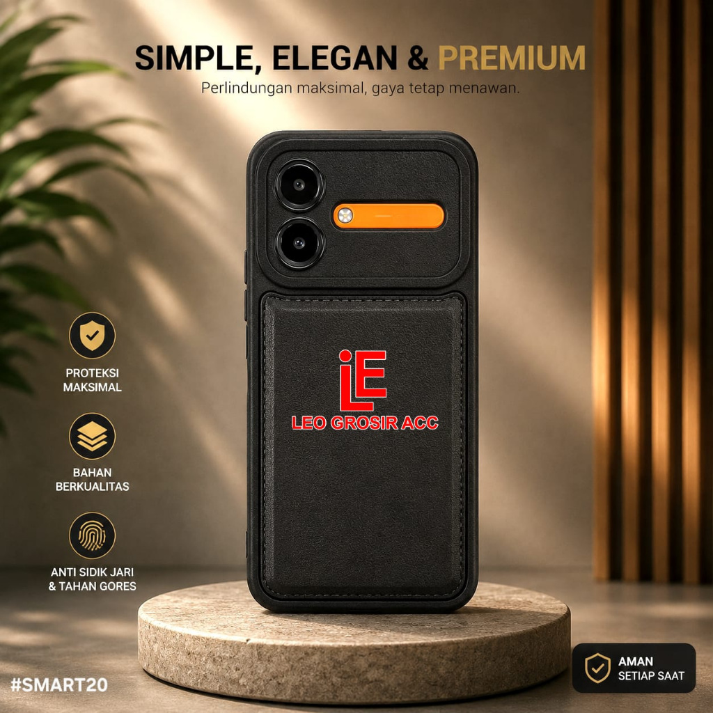 INFINIX SMART 20 CASE LEATHER PRO SOFTCASE BLACK INFINIX SMART 20