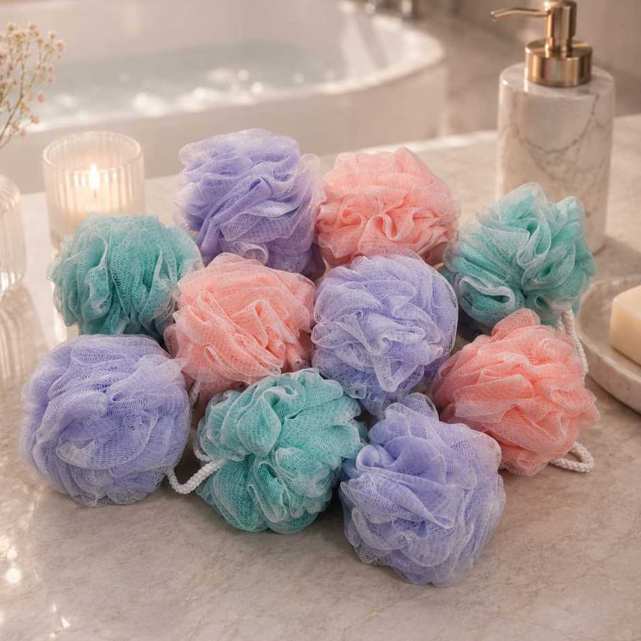 SHOWER PUFF | BATH PUFF | BUSA SPONS MANDI | SHOWER PUFF SIZE BESAR & PADAT