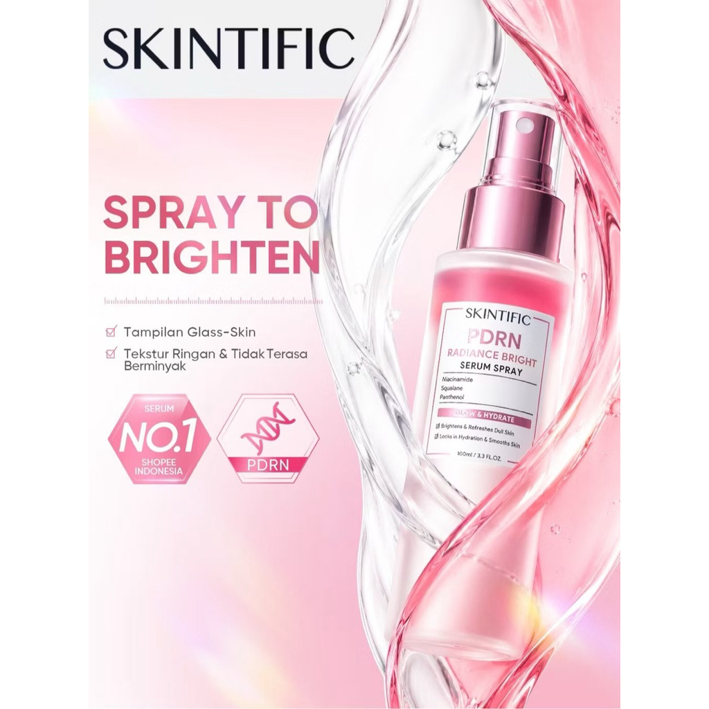 Skintific PDRN Radiance Bright Serum Spray / Skintific PDRN serum spray / Skintific PDRN spray serum