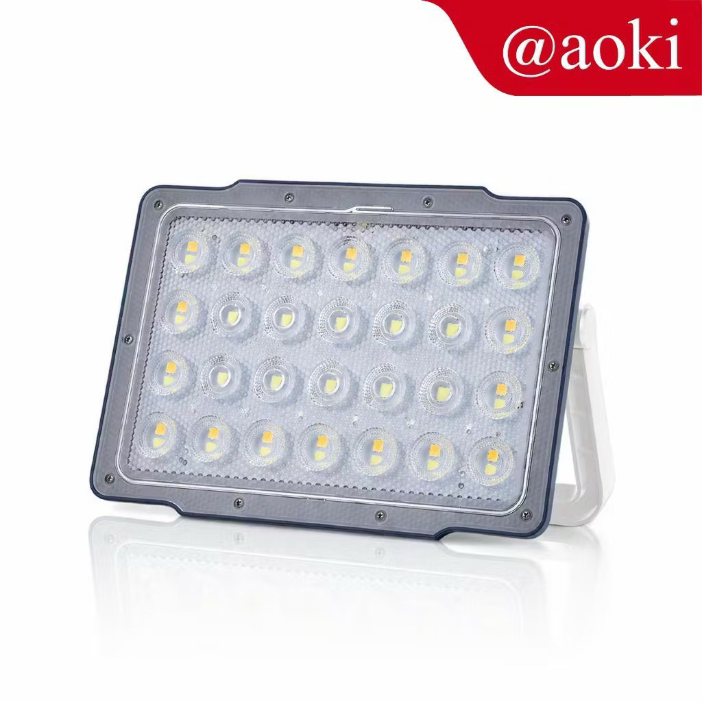 AOKI Lampu Sorot Solar Multifungsi – LED Terang, Power Bank, Magnet, Tripod, Lampu Darurat