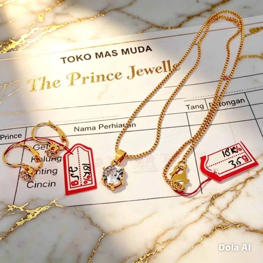 Kalung italy E mas muda free anting mewah free surat toko