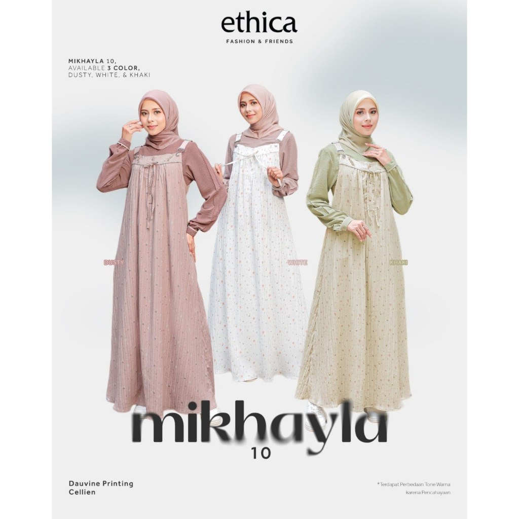 GAMIS ETHICA MIKHAYLA 10 TERBARU SET INNER BLOUSE & OVERAL DAILY KASUAL KEKINIAN KONDANGAN TERMURAHH