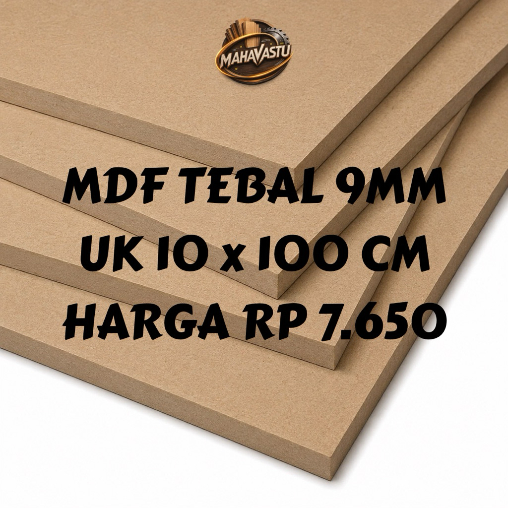 PAPAN MDF 9MM UKURAN 10X100CM