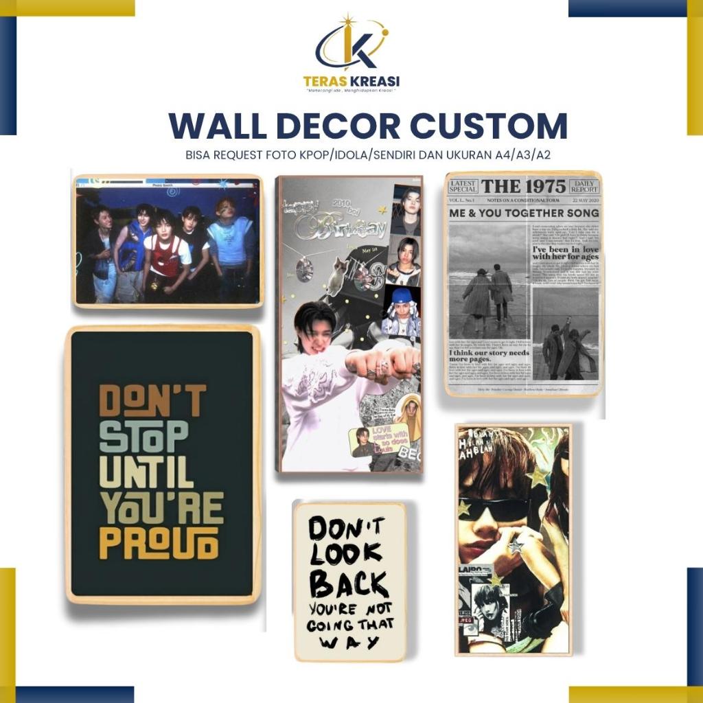 Custom Cetak Foto PVC Board Wall Decoration Sticker Laminasi Glossy A5 A4 A3 dll Kaitan Triangle