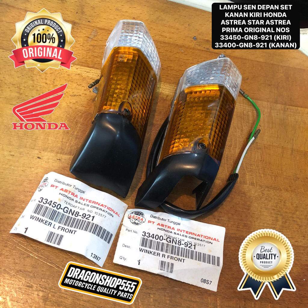 LAMPU SEN DEPAN SET KANAN KIRI HONDA ASTREA STAR ASTREA PRIMA ORIGINAL NOS 33450-GN8-921 (KIRI) 3340