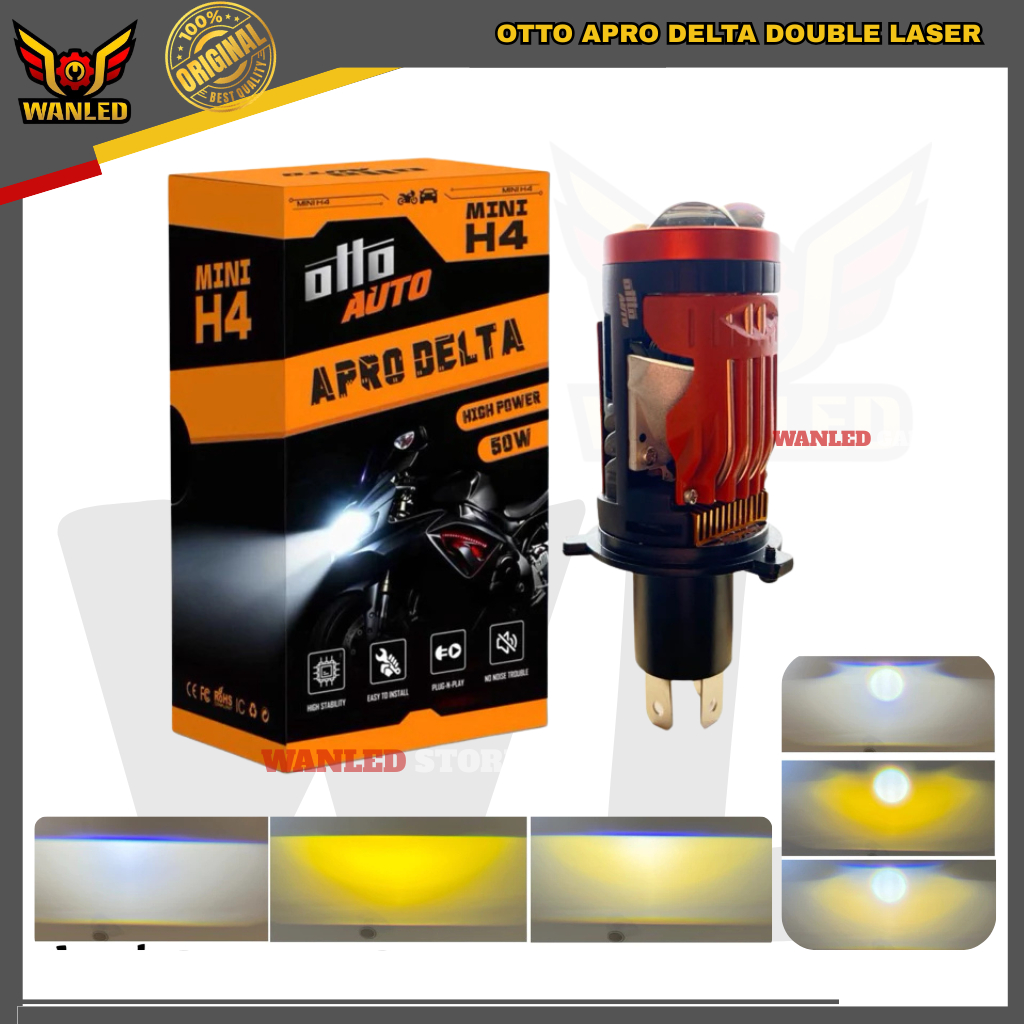 OTTO APRO DELTA DOUBLE LASER OTTO APRO LASER HIGH BEAM SELENOID SOKET H4 HEADLAMP
