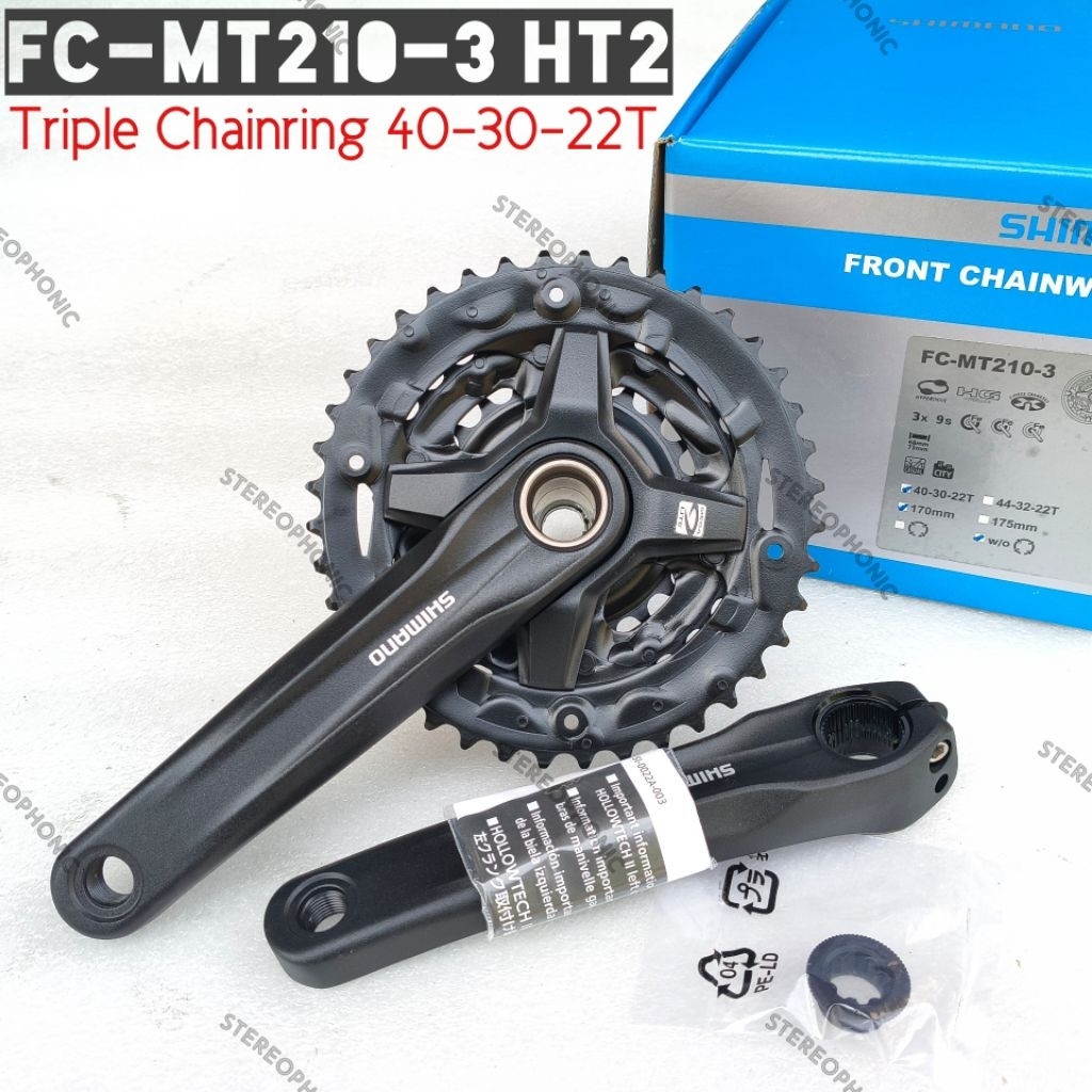 BNIB Crank Set SHIMANO Altus FC-MT210-3 Hollowtech II Triple 40-30-22T Crank MT210 Triple Chairning 