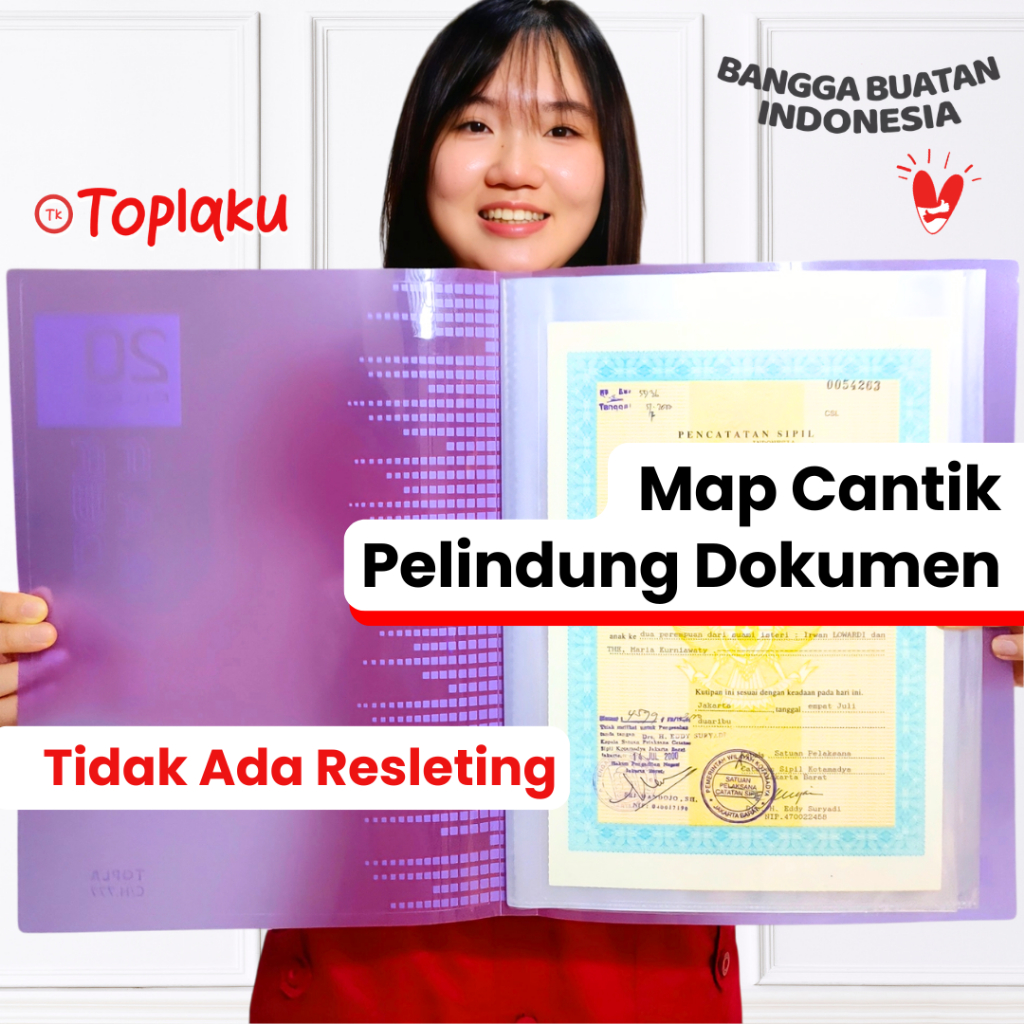 Premium Clear Holder Map Dokumen Anti Air [NO RESLETING] File Keeper Plastik Folder Document Berkas 