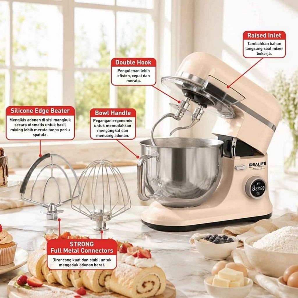 IDEALIFE - Professional Stand Mixer - Mixer Berdiri - Multi Speed (IL-221) Idealife IL-221 IL 221 IL