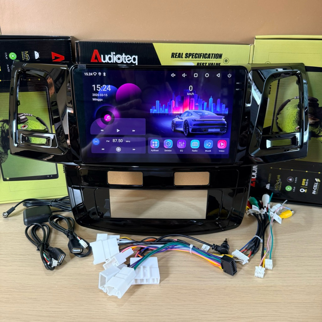 AUDIOTEQ ANDROID FORTUNER LAMA 2005 - 2015 HEAD UNIT ANDROID 9 INCH RAM 4/64 GB TOYOTA FORTUNER