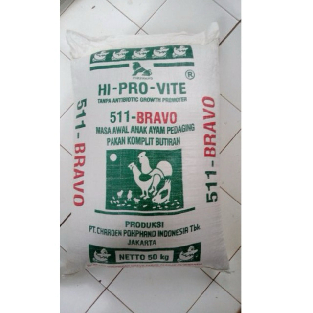 Pakan ayam Pokphand 511-Bravo Hi-Pro-Vite - 50kg