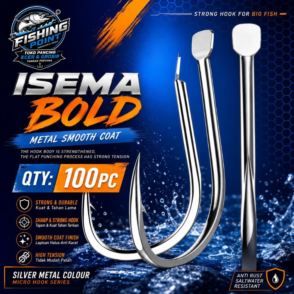 TERMURAH 100PC KAIL MICRO JIGGING ISEMA BOLD METAL COAT SERIES KAIL BARONANG BUKAN DAICHI DAN
