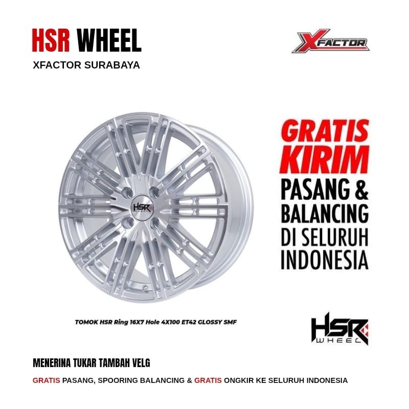 VELG MOBIL R16 HSR TOMOK HSR R16X7 4X100 ET42 GSMF 4 PCS VELG