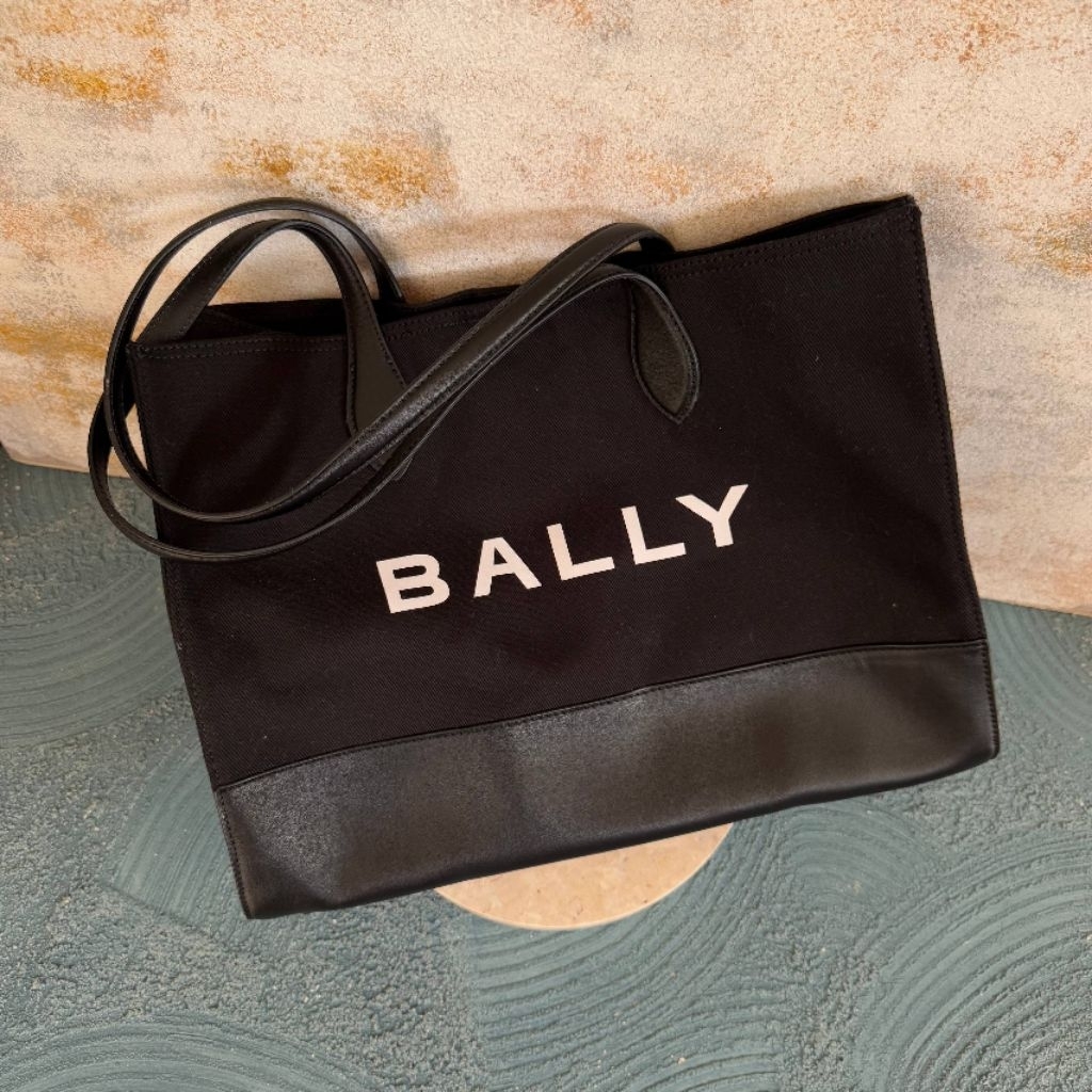 Bally Medium Tote Bag Black Denim