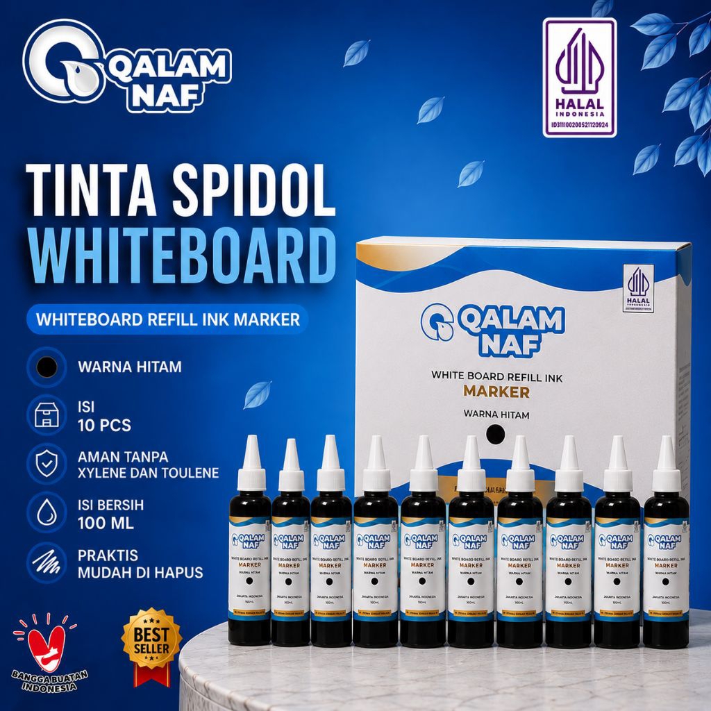 Tinta spidol whiteboard Qalam refill spidol isi ulang tinta 1 pack isi 10
