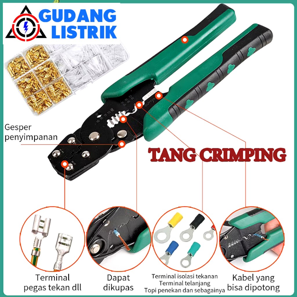 Tang Scun Crimping 3in1 Kupas Kabel Press 8 Inch Tang Skun Scun