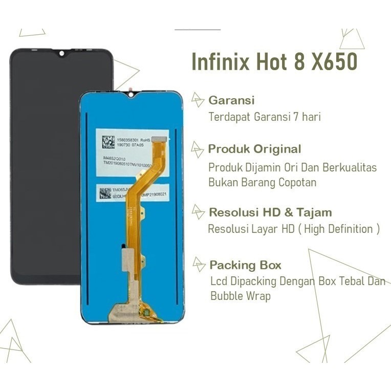 LCD TOUCHSCREEN INFINIX HOT 8 X650 ORIGINAL / LCD INFINIX HOT 8
