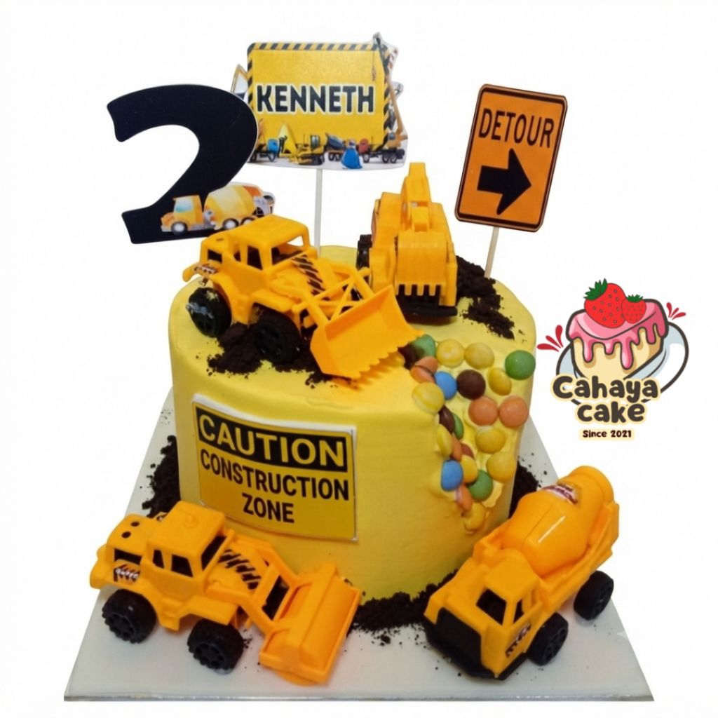 Escavator Custom Cake / Kue Ulang Tahun Mobil / Kue Ultah Mobil Kontruksi