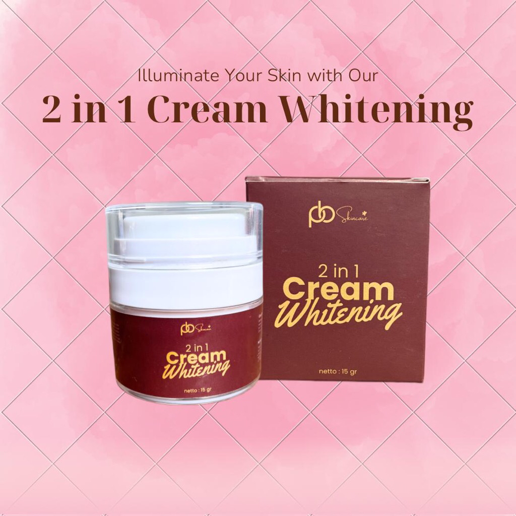 PB SKINCARE 2in1 CREAM WHITENING SIANG MALAM FLEK JERAWAT KUSAM BRUNTUSAN BEAUTY FACE VIRAL pusfabel