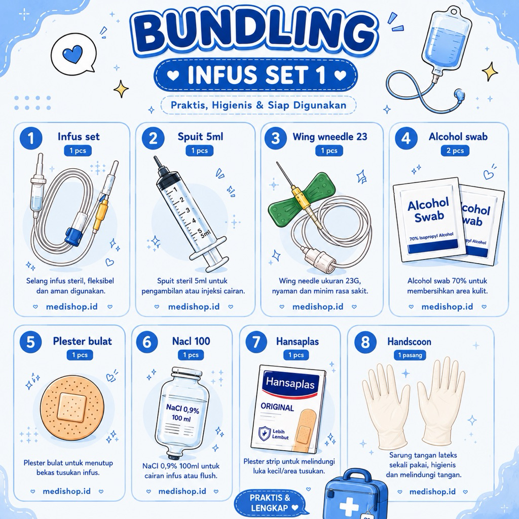 infus set lengkap merek random exp panjang