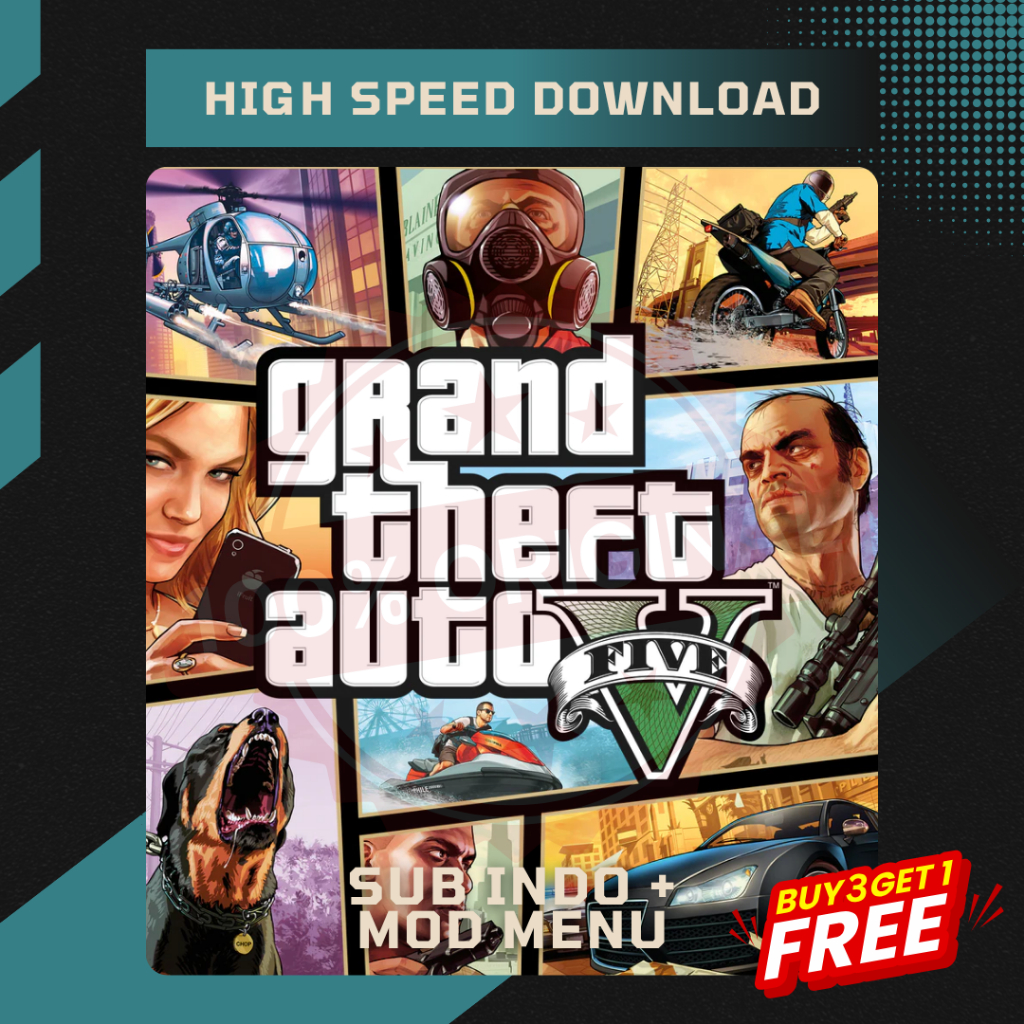 GTA 5 Sub Indo + Mod Menu – Game PS4 HEN Digital (Format PKG) | Full Version