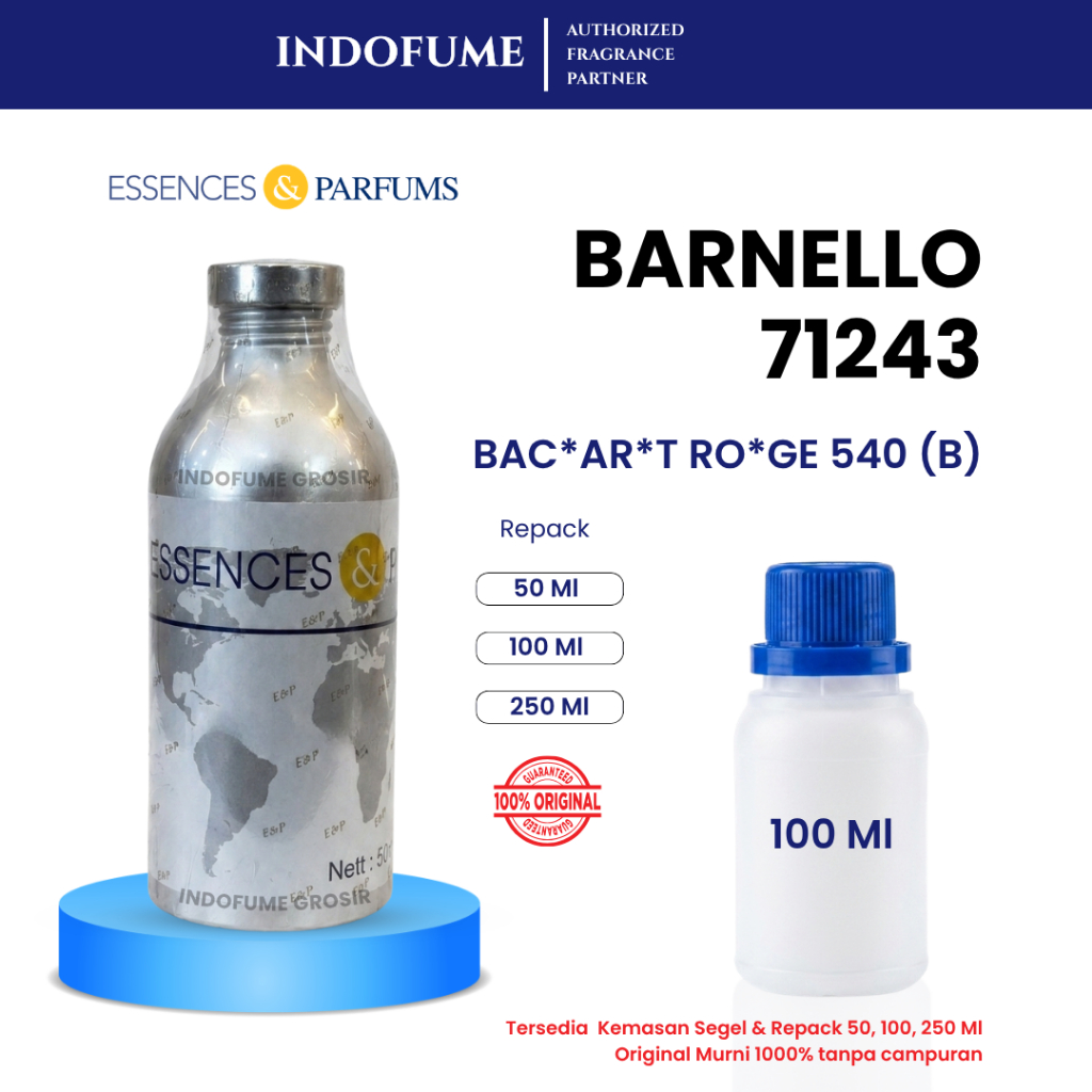 REPACK | BARNELLO 71243 - ESSENCES & PARFUMS  | Bibit Parfum | Botol Parfum | Indofume Grosir Pekanb