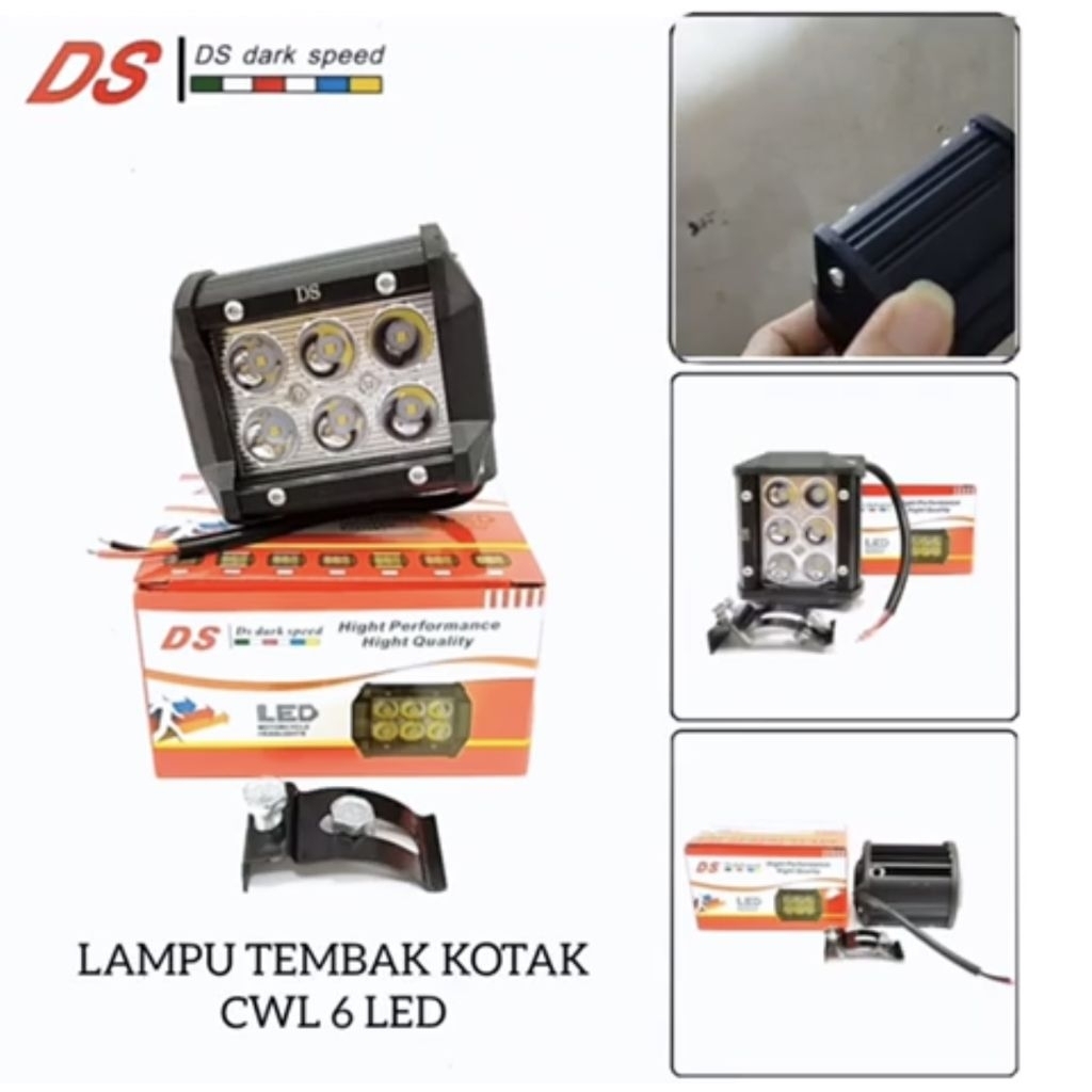 Lampu Led/Lampu Sorot/Lampu Tembak Kotak CWL 6 Led Universal
