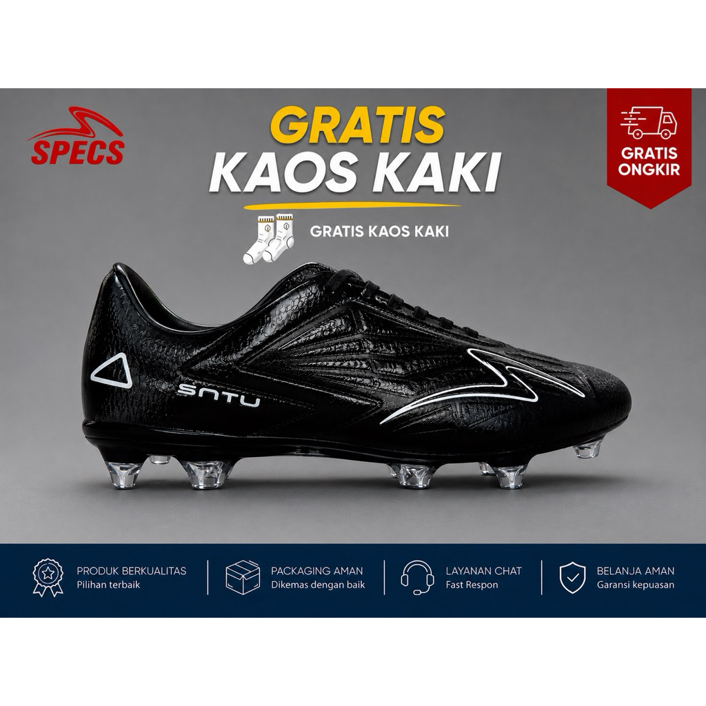Sepatu Bola Specs Accelerator Satu Pro in Elite Spyder Slaz Hitam FG Kualitas Premium
