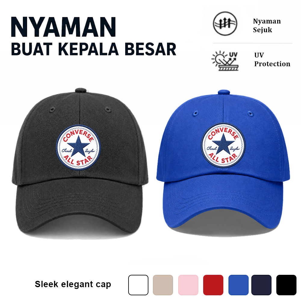 Converse Unisex Caps Topi Converse Core Cap Original 100% Warna Beragam Cap With Chuck Taylor Patch 