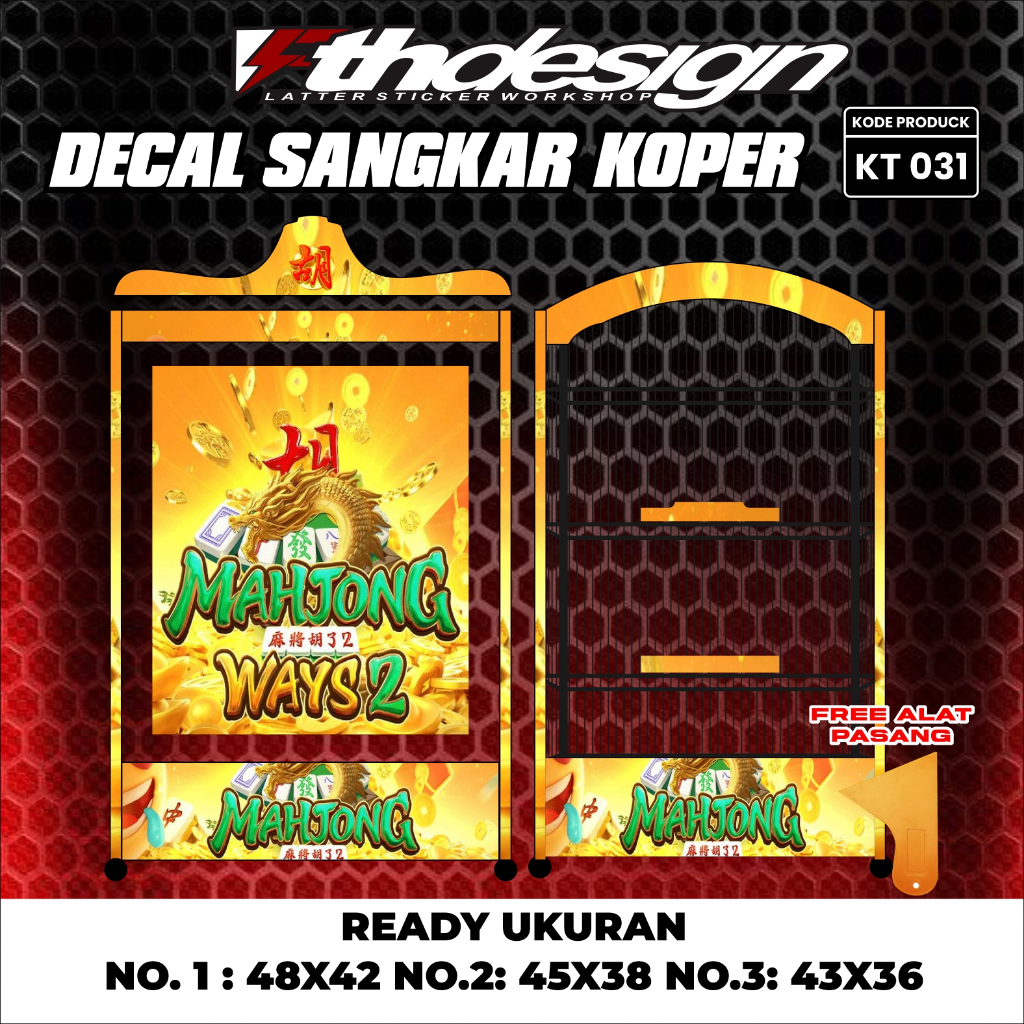 Stiker Sangkar Kotak Decal Sangkar Burung Model Terbaru Motif Mahjong Ways