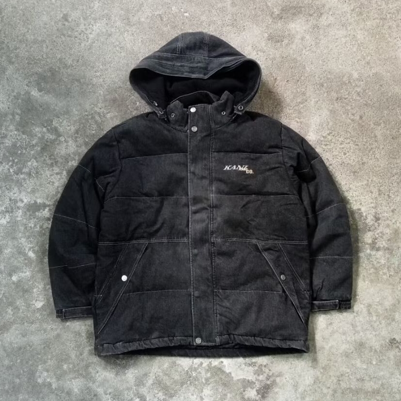 Jaket Bulang / Downjacket / Jaket Denim Tebal Karl Kani Fullbordir - hip-hop - vintage - y2k - ecko 