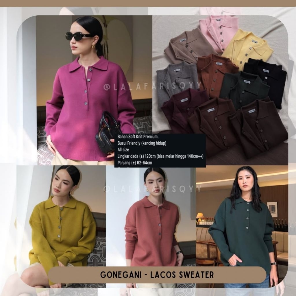 LACOS SWEATER GONEGANI //POLO SWEATER POLO STRIPE BY GONEGANI